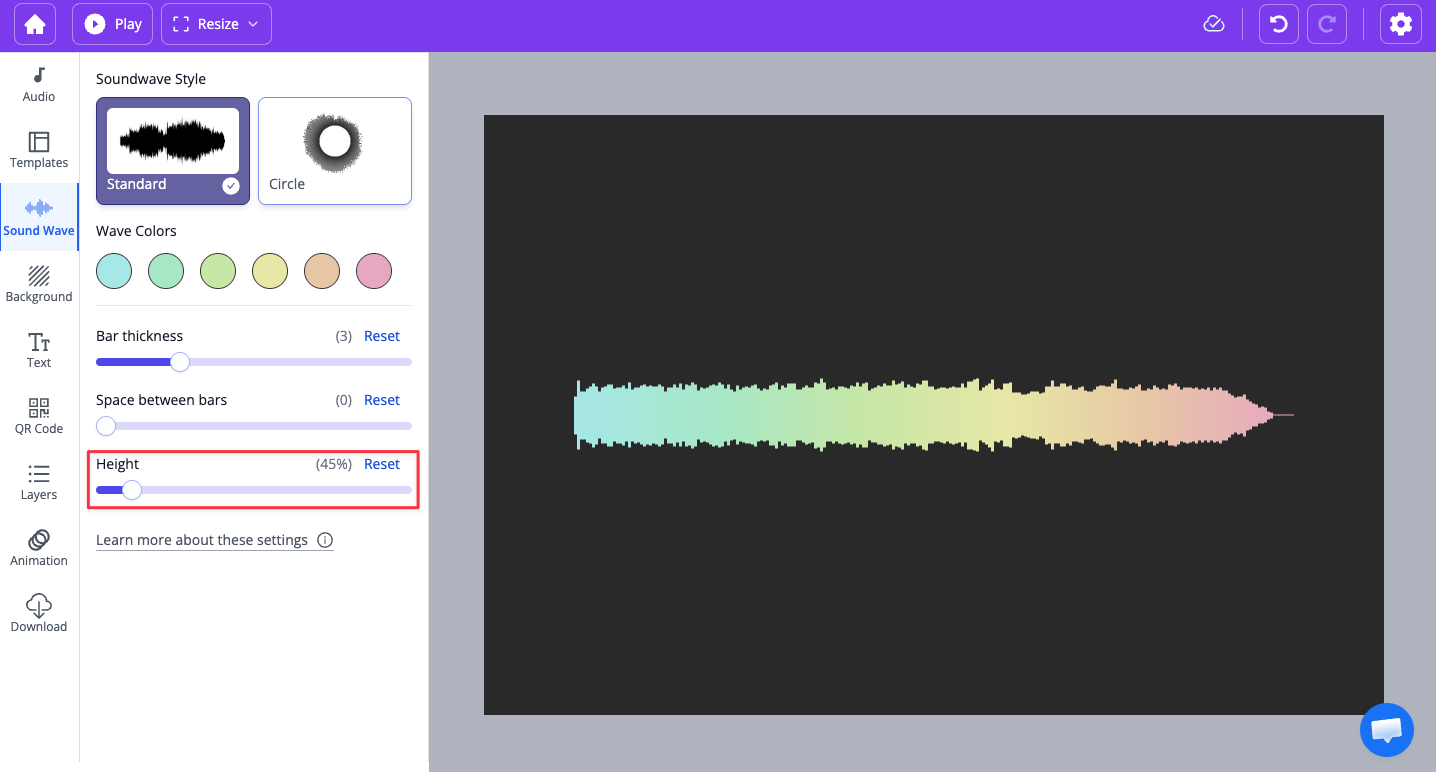 Height is set to 336